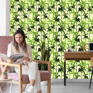 Papier Peint Vert Palmier Feuilles Nature Nature – Image 7