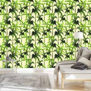 Papier Peint Vert Palmier Feuilles Nature Nature – Image 3