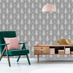 Papier Peint Motif Blanc Artistique Dans Un Style Rétro – Image 6