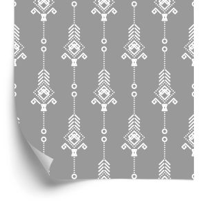 Papier Peint Motif Blanc Artistique Dans Un Style Rétro – Image 2