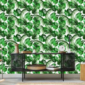 Papier Peint Belles Feuilles Tropicales Colorées – Image 5