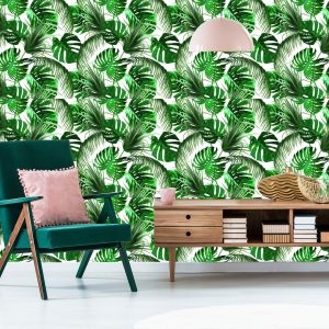 Papier Peint Belles Feuilles Tropicales Colorées – Image 6