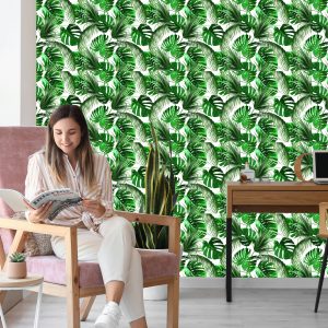 Papier Peint Belles Feuilles Tropicales Colorées – Image 7