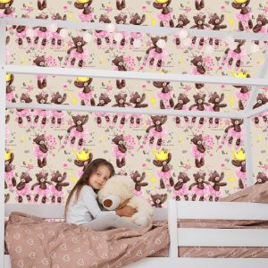 Papier Peint Pour Fille Ours En Peluche, Fleurs De Noël – Image 7