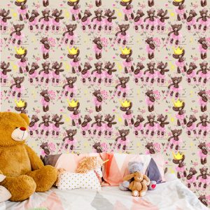 Papier Peint Pour Fille Ours En Peluche, Fleurs De Noël – Image 6