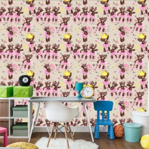 Papier Peint Pour Fille Ours En Peluche, Fleurs De Noël – Image 4