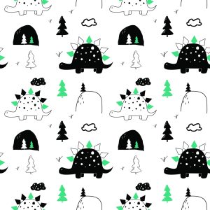 Papier Peint Pour La Chambre De Bébé Dinosaures Arbre Nuages – Image 1