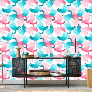 Papier Peint Pour Les Enfants - Chats Colorés – Image 5