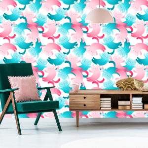 Papier Peint Pour Les Enfants - Chats Colorés – Image 6