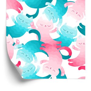 Papier Peint Pour Les Enfants - Chats Colorés – Image 2