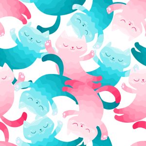 Papier Peint Pour Les Enfants - Chats Colorés – Image 1