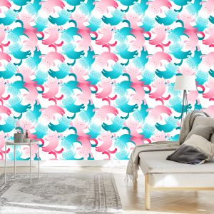 Papier Peint Pour Les Enfants - Chats Colorés – Image 3
