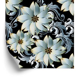 Papier Peint Feuilles De Fleurs Optiques 3D Pour Le Salon – Image 2