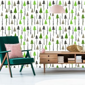 Papier Peint Forêt Vert Branches Chambre D'enfant – Image 6