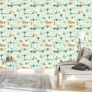 Papier Peint In Cars Voitures De Rallye Pour Chambre D'enfant – Image 3