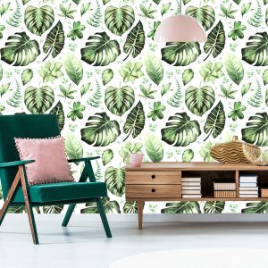 Papier Peint Feuilles Vertes Tropicales – Image 6