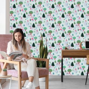 Papier Peint Plantes., Arbres Verts., Chambre Enfants – Image 7