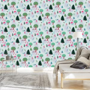 Papier Peint Plantes., Arbres Verts., Chambre Enfants – Image 3