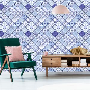 Papier Peint Carrelage Imitation Mosaïque Motifs Salle À Manger – Image 6