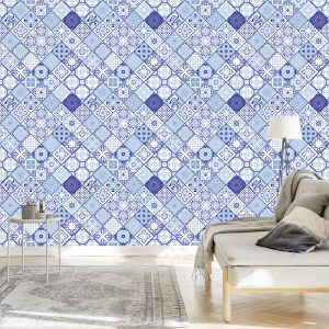 Papier Peint Carrelage Imitation Mosaïque Motifs Salle À Manger – Image 3