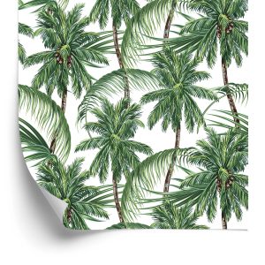 Papier Peint Vert Nature Palmiers Chambre À Coucher – Image 2