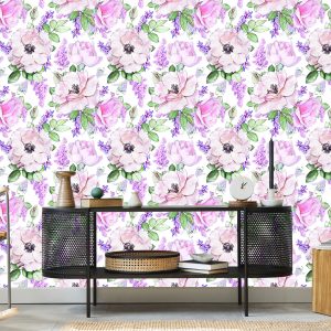Papier Peint Roses Violettes Fleurs – Image 5