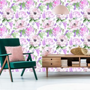 Papier Peint Roses Violettes Fleurs – Image 6