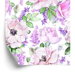 Papier Peint Roses Violettes Fleurs – Image 2