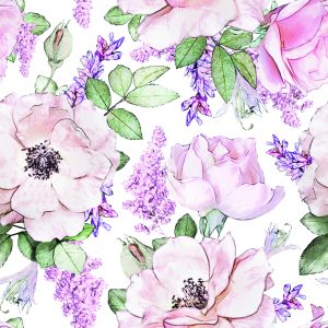 Papier Peint Roses Violettes Fleurs – Image 1