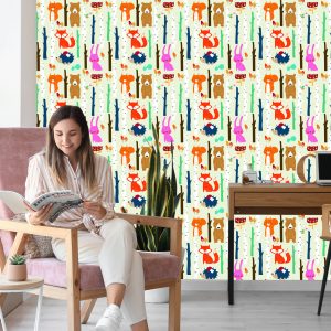 Papier Peint Pour Les Enfants - Happy Forest Animals – Image 7