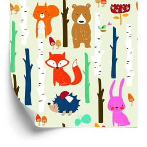 Papier Peint Pour Les Enfants - Happy Forest Animals – Image 2