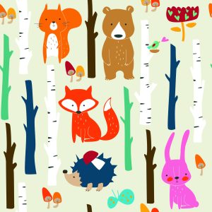 Papier Peint Pour Les Enfants - Happy Forest Animals – Image 1