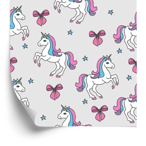 Papier Peint Pour Les Enfants - Licorne Sur Fond D'étoiles Et Un Arc – Image 2