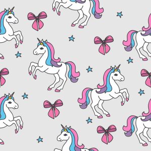 Papier Peint Pour Les Enfants - Licorne Sur Fond D'étoiles Et Un Arc – Image 1