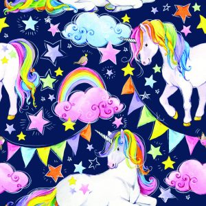 Papier Peint Licornes Arc-En-Ciel Colorées Pour Les Filles – Image 1