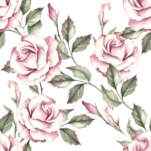 Papier Peint Roses Lumineuses Avec Des Feuilles – Image 1