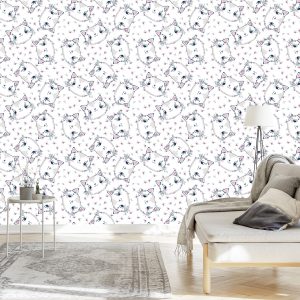 Papier Peint Pour Les Enfants - Chats Et Fleurs – Image 3