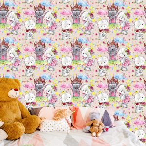 Papier Peint Château De Nuages ​​D'ours En Peluche Pour Enfants De Conte De Fées – Image 6