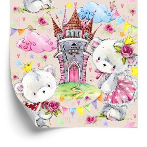 Papier Peint Château De Nuages ​​D'ours En Peluche Pour Enfants De Conte De Fées – Image 2