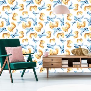 Papier Peint Pour Les Enfants - Ours En Peluche, Avions – Image 6