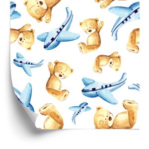 Papier Peint Pour Les Enfants - Ours En Peluche, Avions – Image 2