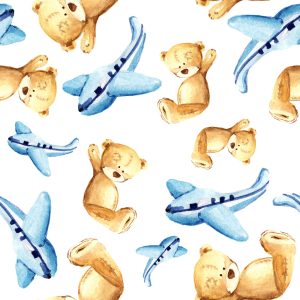 Papier Peint Pour Les Enfants - Ours En Peluche, Avions – Image 1