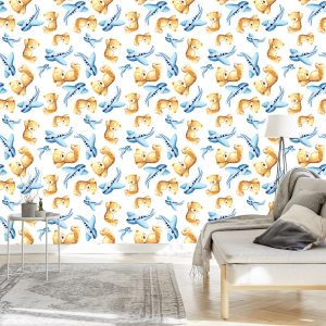 Papier Peint Pour Les Enfants - Ours En Peluche, Avions – Image 3
