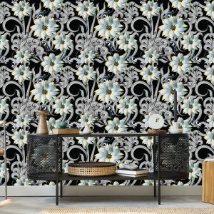 Papier Peint Effet Optique Des Fleurs 3D Pour La Chambre – Image 5