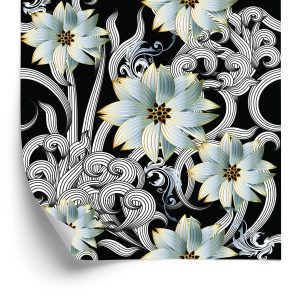 Papier Peint Effet Optique Des Fleurs 3D Pour La Chambre – Image 2