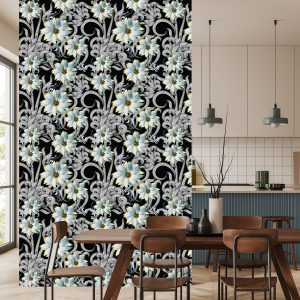 Papier Peint Effet Optique Des Fleurs 3D Pour La Chambre – Image 4