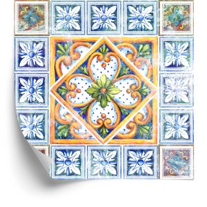 Papier Peint Pour La Salle À Manger Imitation De Carreaux Mosaïque Baroque – Image 2