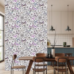 Papier Peint Pour La Chambre De Bébé Papillons, Fleurs, Feuilles – Image 4