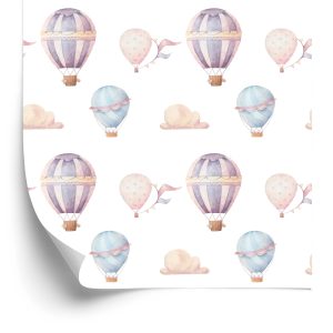 Papier Peint Pour La Chambre De Bébé Ballons Nuage Pastel – Image 2