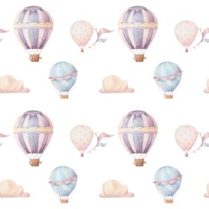 Papier Peint Pour La Chambre De Bébé Ballons Nuage Pastel – Image 1